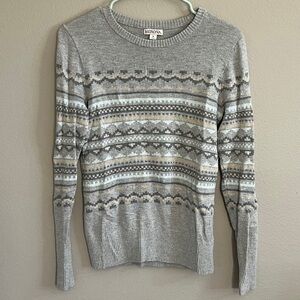 Cute & Cozy Fall Winter Gray Striped Sweater | Target x Merona - Women’s Small